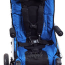 Convaid Rodeo in Blue, shown with armrests and 5-pt vest.