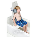 Kiddo in tube using the AquaLift Bath System with optional Head Support.