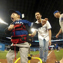 Buddy Roamer Anterior Gait Trainer Young boy palying baseball on field.