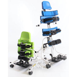 Jenx MultiStander Size 1 in green, and Size 2 in blue.