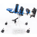 Jenx MultiStander in Blue in fully reclined, neutral position.