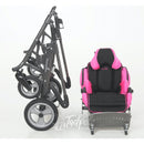Thomashilfen tRide Seating unit and folded stroller frame.