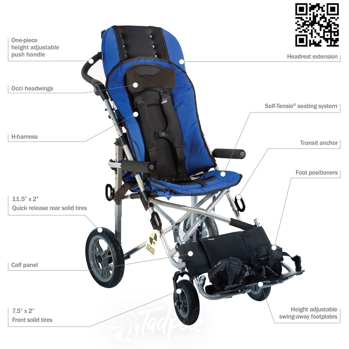 Convaid | EZ Rider Special Needs Stroller | Tadpole Adaptive