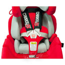 Closeup view of positioning straps in the Convaid Carrot 3 Special Needs Carseat.