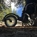 Andy, our founder, on the trails in Tahoe in his FreeWheel Wheelchair Attachment.