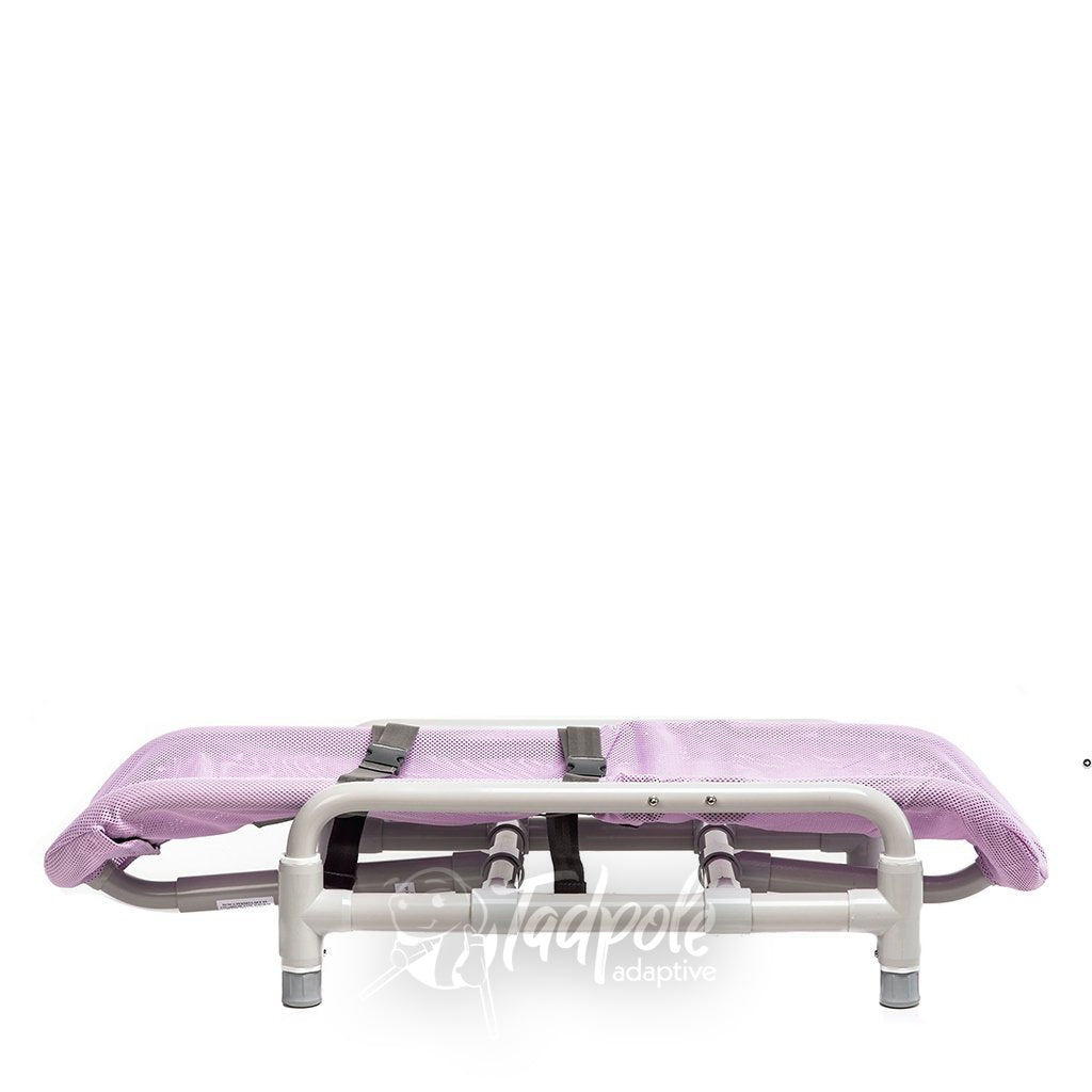 Contour™ Supreme Bath Chair in Lionfish lavender mesh fabric, reclined position.