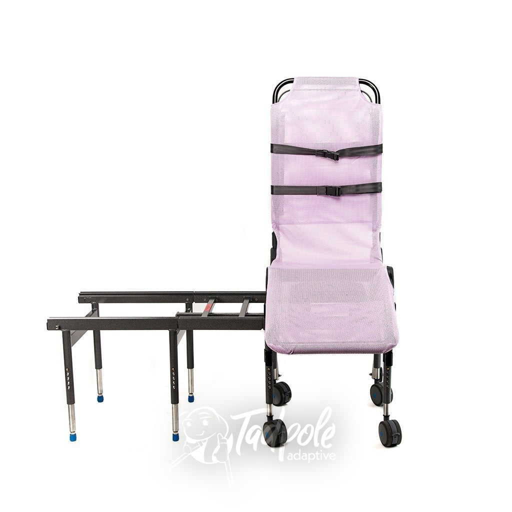 Ultima Bath Transfer with compact transfer base in pink.