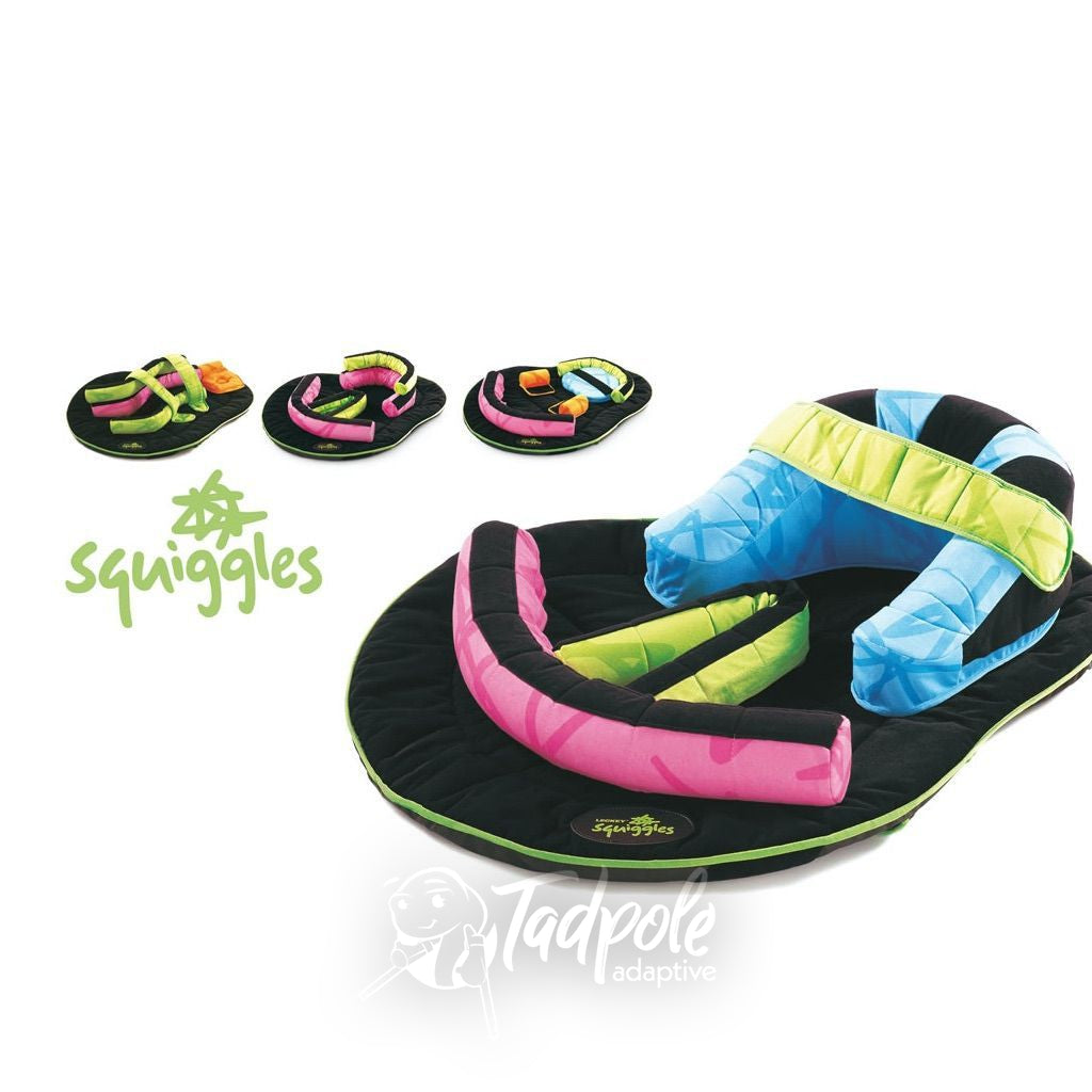 Squiggles Early Activity System with different floor sitting configurations.
