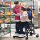 Older woman shopping in her Large Activity Chair with Hi-Low Base.
