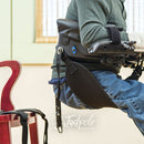 Rifton E-Pacer closeup view lifting out of a chair using the Pelvic Support.