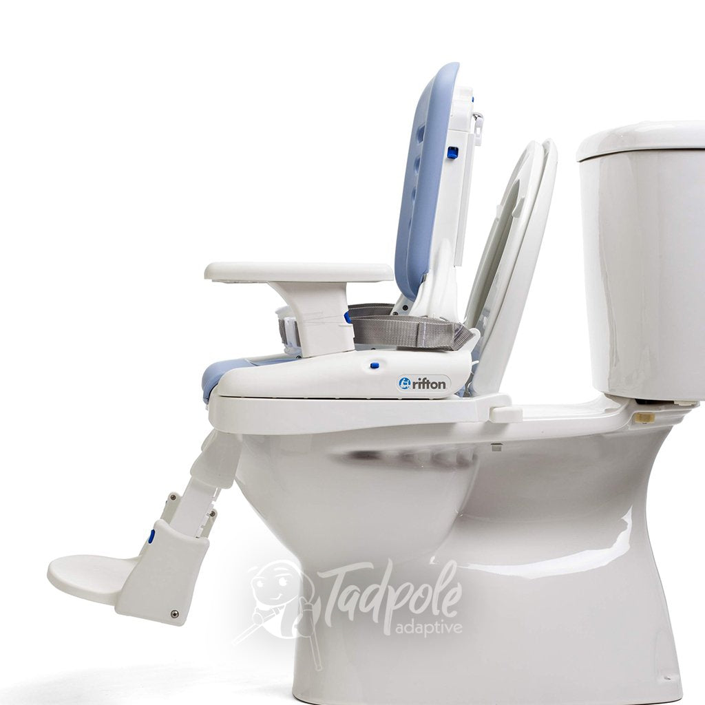 Rifton HTS with pads, mounted to toilet.