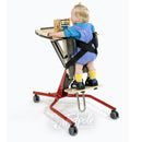 Behind view of young child in the Rifton Prone Stander.